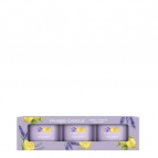 Zdjęcie zestawu świec Lemon Lavender zestaw 3 świec mini