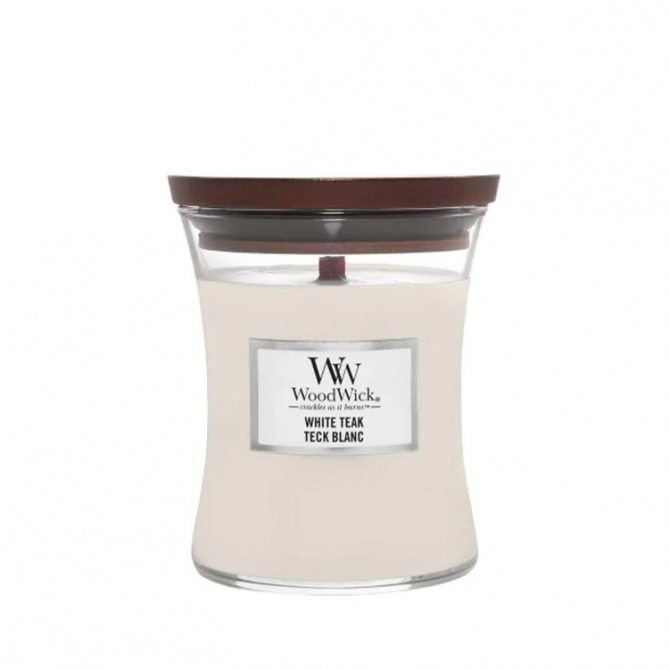 Zdjęcie świecy w średnim słoiku White Teak 275g