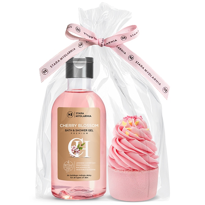 Zdjęcie zestawu Cherry Blosom, żel i muffinka do kąpieli, zestaw 75